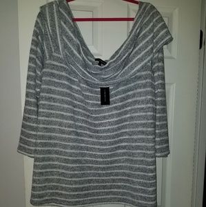 Striped off the shoulder sweater